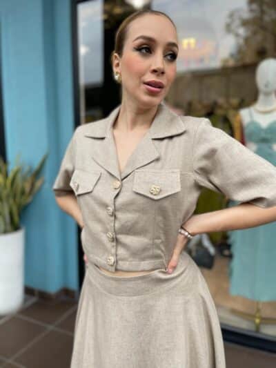 Liora Top Lino Cafe