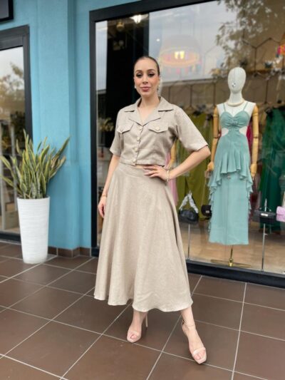 Liora Skirt Lino Cafe