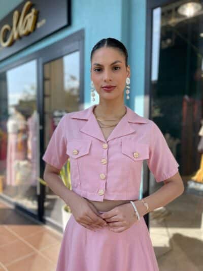 Liora Top Lino Rosa